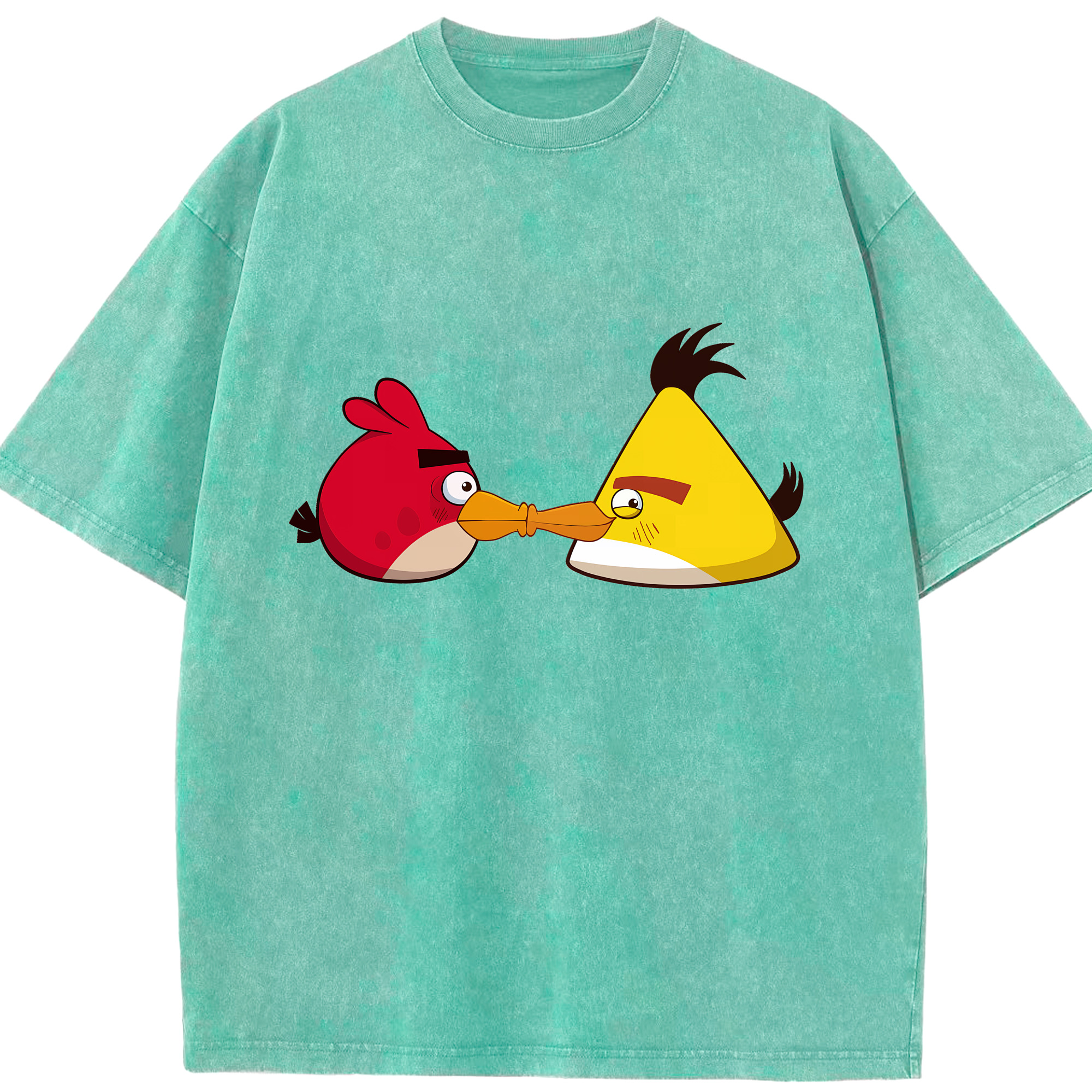 （画像用） Angry Birds アングリーバード 綿100% ヴィンテージ風 半袖Tシャツ（フロントプリント）